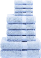 SUPERIOR Egyptian Cotton Pile 10 Piece Towel Set, Includes 2 Bath, 4 Hand - Image 2