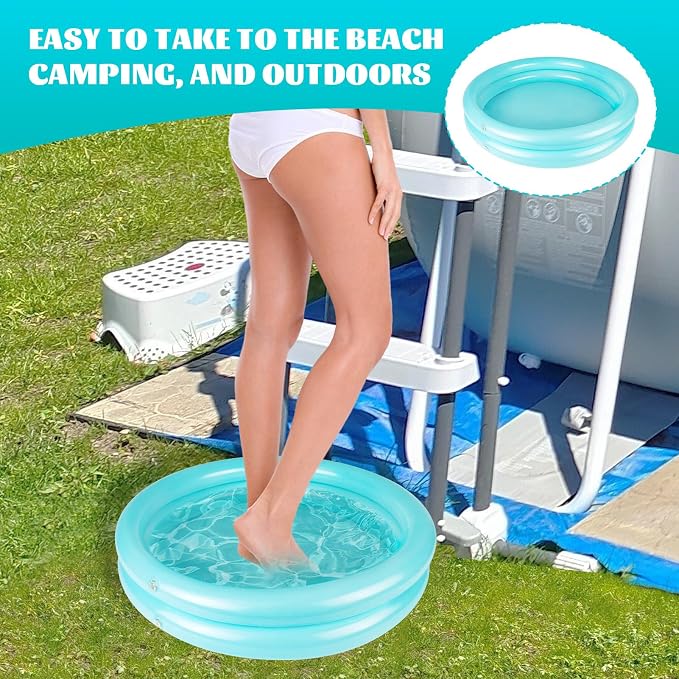 2 Pack Inflatable Pool Foot Bath Basin, Swimming Pool Clean Feet, Foot Soaking - Image 2