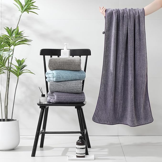 Ultra Soft Bath Towel Set, 12 Piece Family Bathroom Towels Set - Image 7