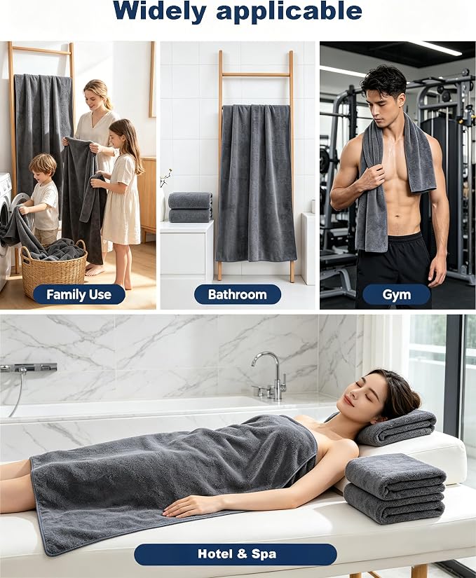 Lumimi Towels 6 Piece Multicolour Soft Microfiber Bath Towel Set Incredibly - Image 3