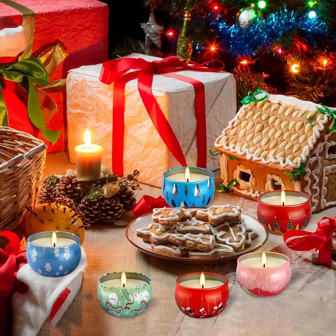 24 Packs Christmas Scented Candles Gift- Aromatherapy Candle-2.5oz Soy Wax-Long - Image 5
