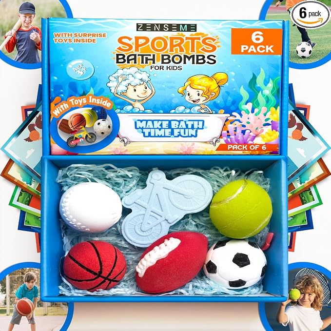 Bath Bombs For Boys W/Educational Flash Cards by Zenseme