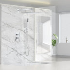 FPXRNG Shower Faucet Set Bathroom Square Rain Shower Head and Handle Set - Image 2