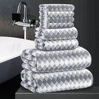 8 Piece Bathroom Towel Set Gray |2 Oversized Large Bath Towels Sheet, 2 Hand by MAGGEA