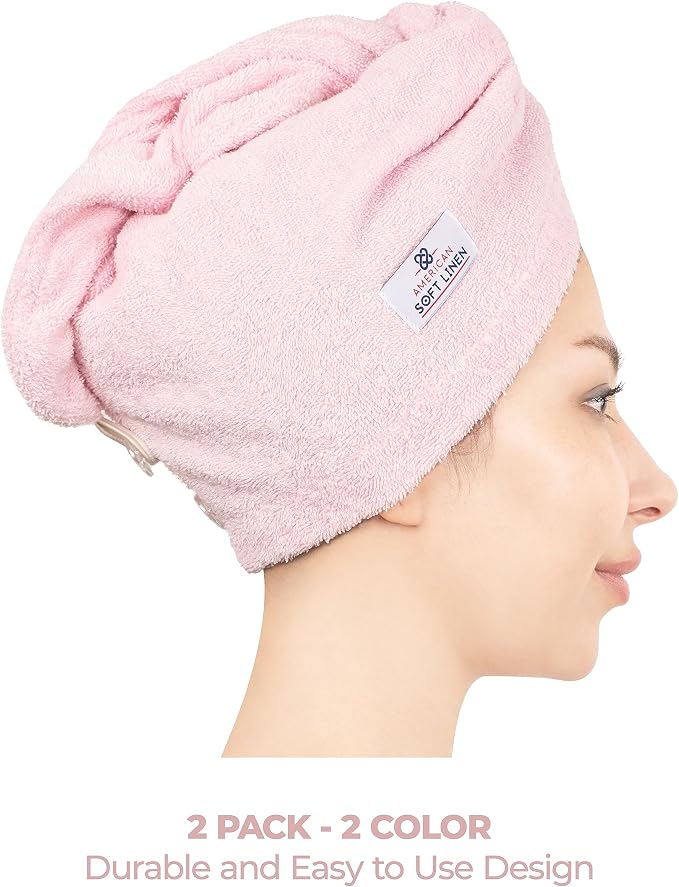 American Soft Linen 100% Cotton Hair Towels - Image 4