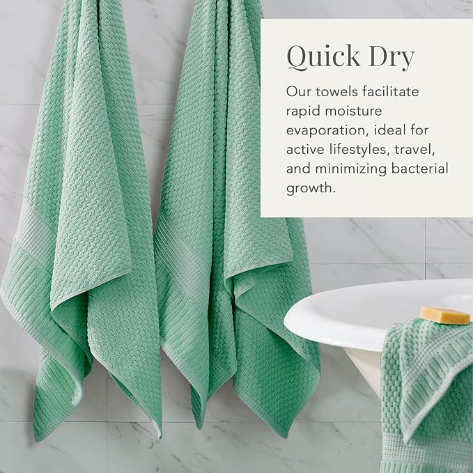NY Loft 100% Cotton Bath Towel 4 Pack | Super Soft & Absorbent Quick-Dry Bath - Image 3