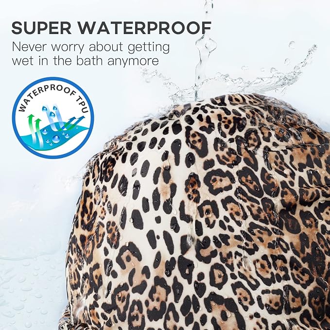 INNELO Luxury Shower Cap for Women Reusable Waterproof, Double Layered Shower - Image 2