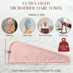 2 Pack Microfiber Hair Towel Wrap - Image 2