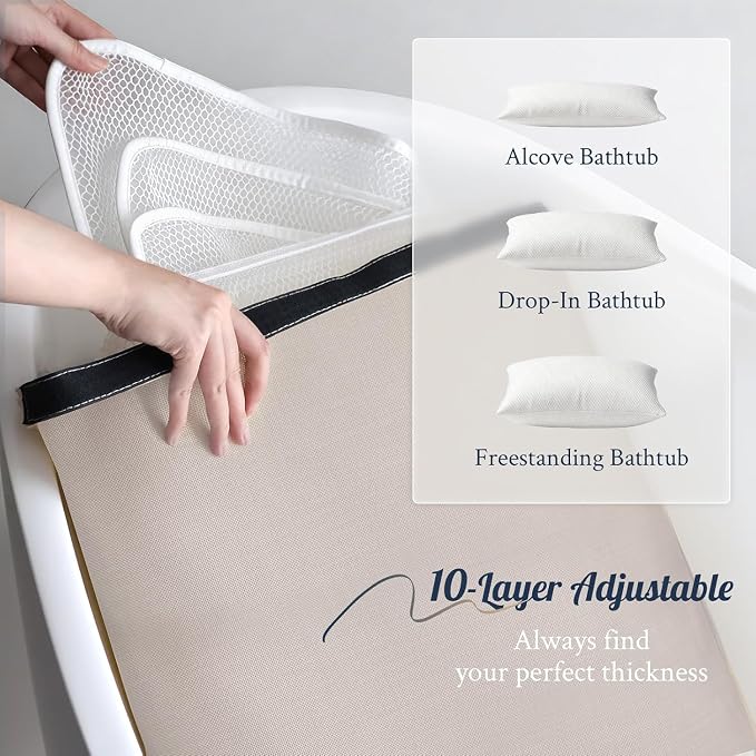 Luxury Bath Pillow for Bathtub, Soft & Comfortable Head Neck & Back Support - Image 4