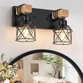 FadimiKoo 2-Light Farmhouse Bathroom Vanity Light Fixtures, Wood Bathroom by FadimiKoo