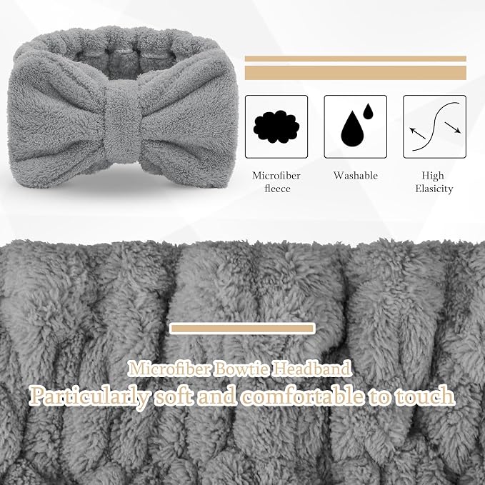 3 Pieces Towel Headbands for Women Makeup Headband for Washing Face Makeup Spa - Image 3