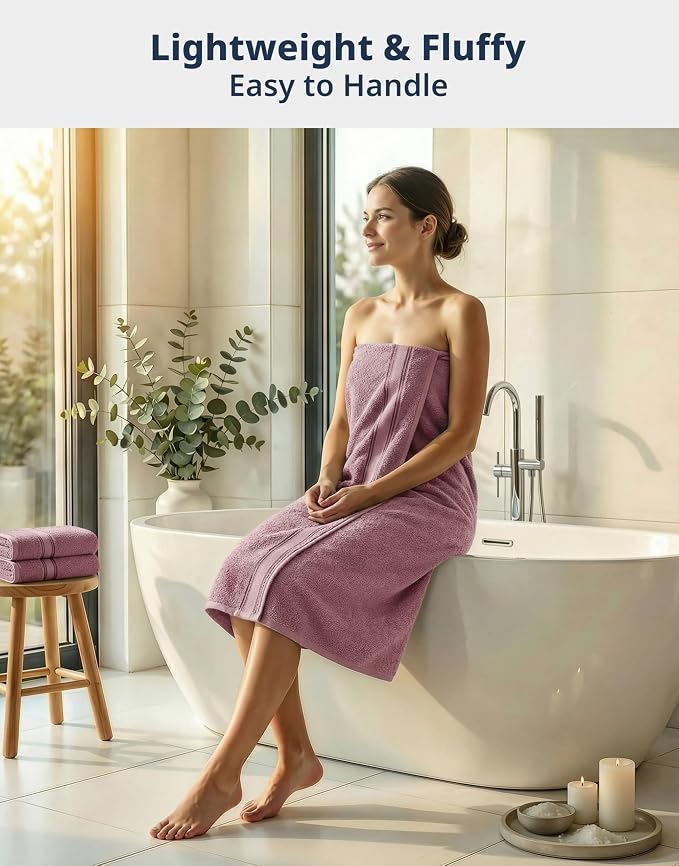 LANE LINEN Bathroom Towels Set of 12 – Zero Twist, 100% Cotton Soft Towel - Image 2