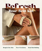 POPCHOSE Dry Brushing Body Brush, Natural Bristle Dry Skin Exfoliating Brush - Image 2