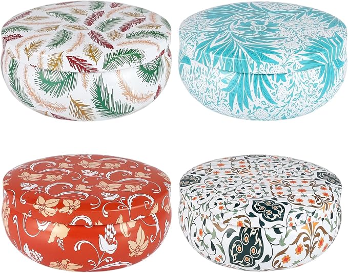 4-Pack Citronella Candle Set in Decorative Tropical Flower Tin Boxes - Image 6