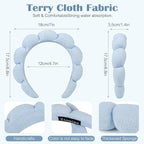 Ztomine Headbands, Makeup Removal, or Facial Mask Usage, Dark Khaki + Blue - Image 3