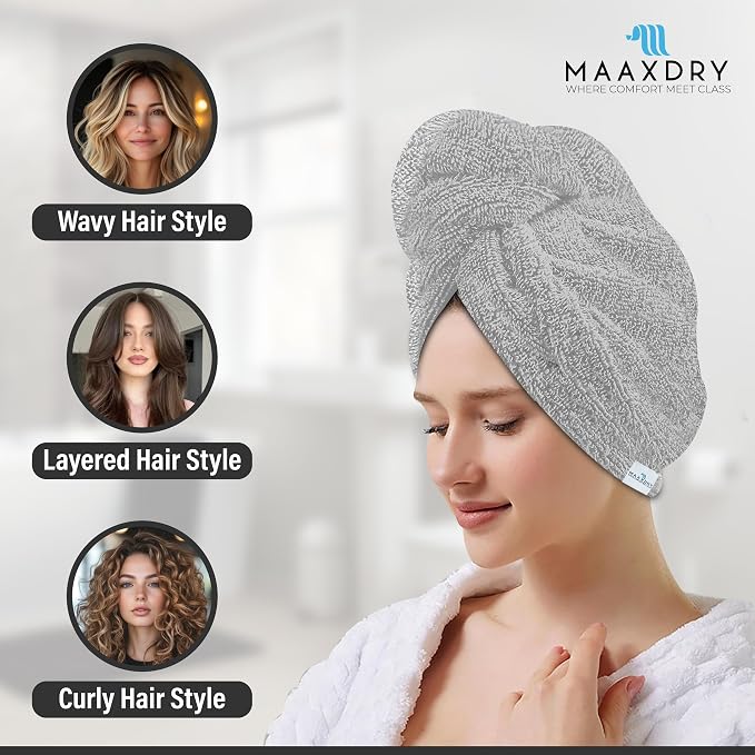 100% Cotton Large Hair Towel Wrap - Image 5