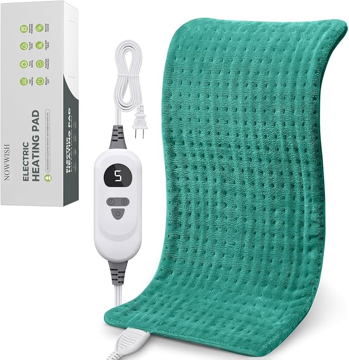 NOWWISH Heating Pad for Back, Period Cramps, 12x24 Inches Electric Throw by NOWWISH