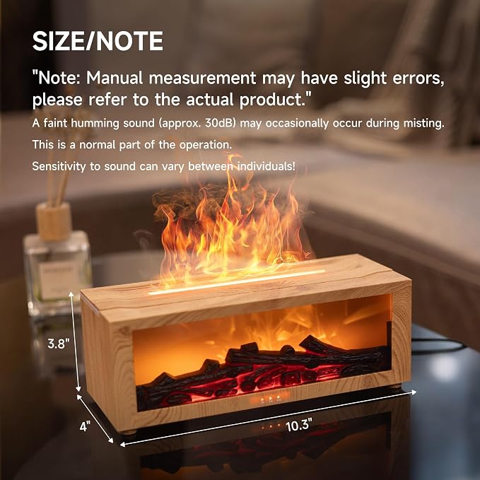 TMEHM Fireplace Flame Air Diffuser Humidifier, 7 Colors Aromatherapy Essential - Image 2