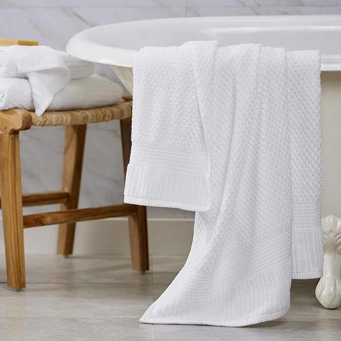 NY Loft 100% Cotton 6 Piece Bath Towel Set | White Towels | Oeko-TEX® Standard - Image 7