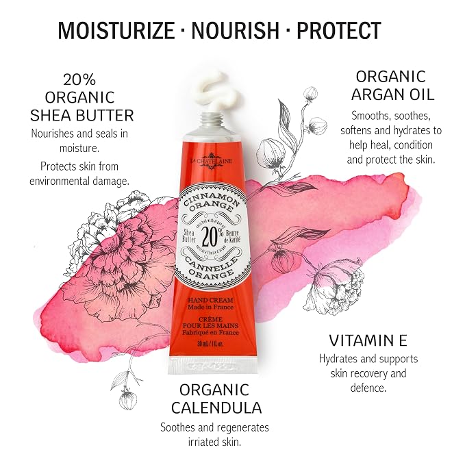 La Chatelaine 20% Shea Butter Hand Cream, Organic Argan Oil, Vitamin E - Image 2