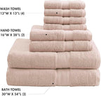 Madison Park 800GSM Bathroom Towel Set of 8 100% Cotton Bath Towel Set - Image 4