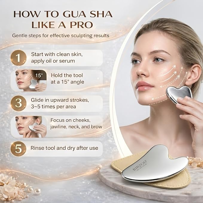 Stainless Steel Gua Sha Facial Tools Set - Image 6