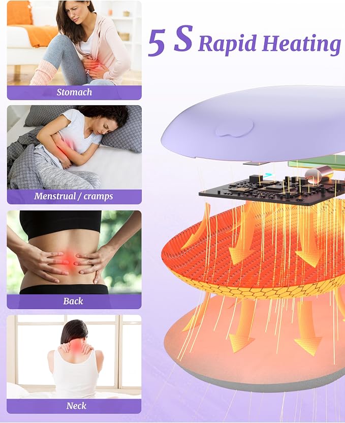 Portable Heating Pad for Cramps Upgraded Cordless Electric Period Heat Pad for - Image 2