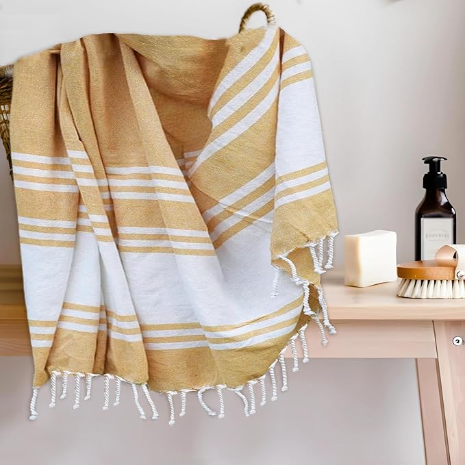 Goroly Home Cotton Turkish Peshtemal Beach Towel, Extra Large, Thin Quick Dry - Image 7