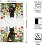 Accnicc 2 Pack Black Cat Bathroom Hand Towels Decorative Spring Floral Dish - Image 7