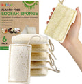6 Pack Natural Loofah Sponges for Dishes, Loofah Kitchen Sponges by Derloyo