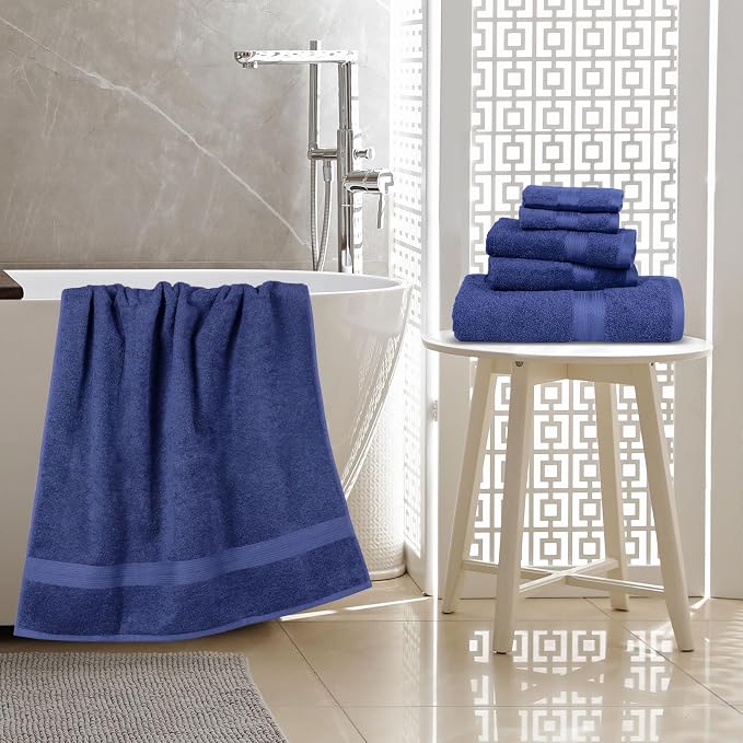 Amazon Basics 6-Piece Fade-Resistant 100% Cotton Towel Set, Soft and Absorbent - Image 11