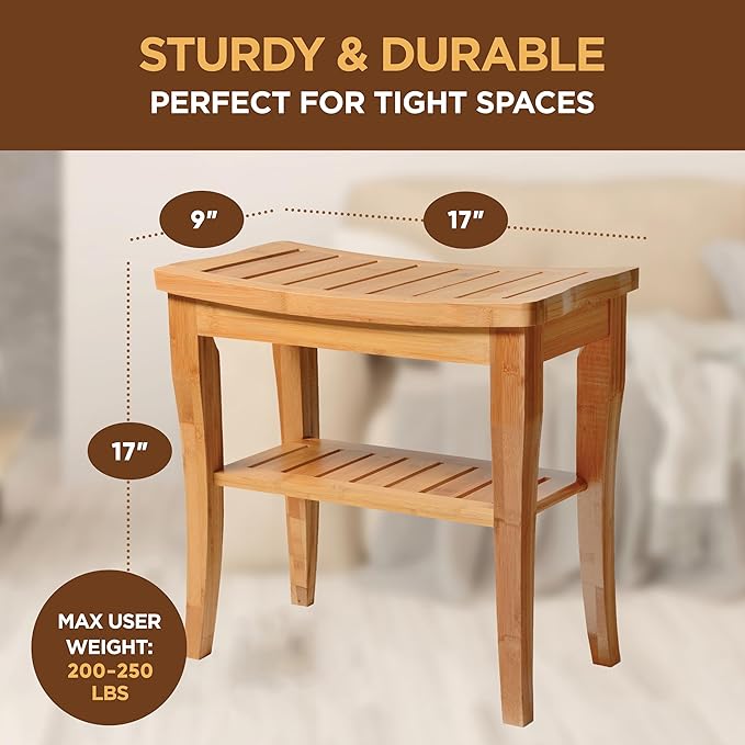 Bamboo Shower Bench - Image 3