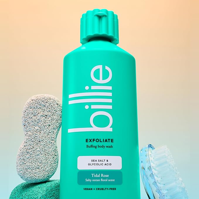 Billie Exfoliating Womens Body Wash, 18 fl oz, Sea Salt & Floral Scent - Image 3