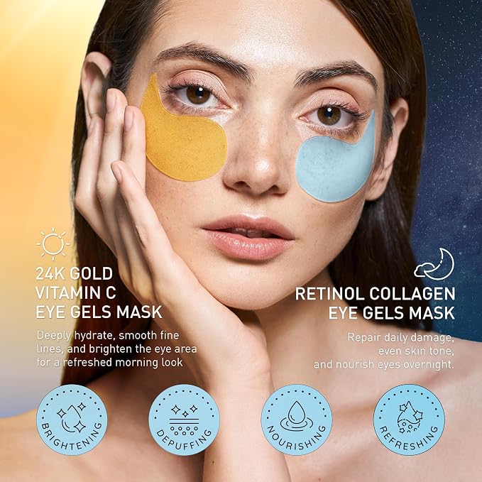 Under Eye Patches Kit: 120 Pcs Retinol & Golden Gel Eye Mask - Image 2