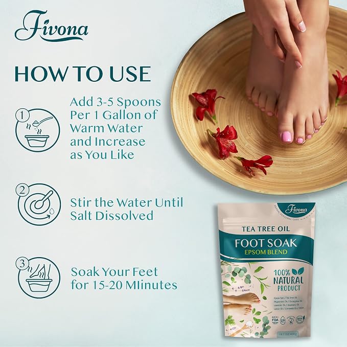 Fivona Tea Tree Foot Soak Blend 14.1 oz - Image 6