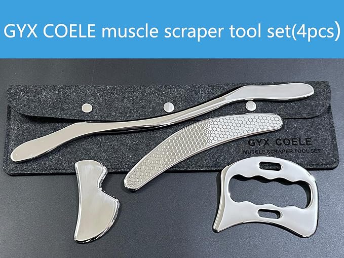 4 in 1 Muscle Scraper Stainless Steel Gua Sha Massage Tool Set - Image 7