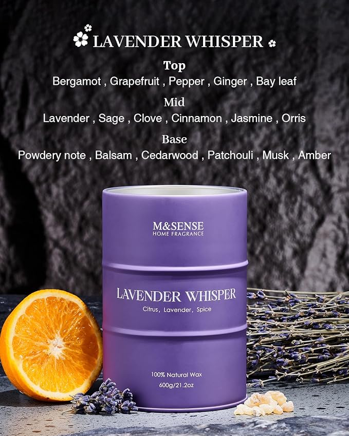 M&SENSE Large Lavender Soy Candles - Image 2