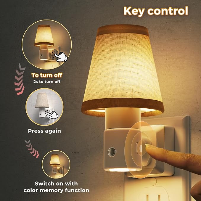 L LOHAS LED Night Lights Plug into Wall, Plug in Night Light Dimmable, Soft - Image 2