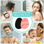 Silicone Back & Face Scrubber & Bath Glove Set 3PCS, 13.4'' Gentle Back Scrubber - Image 7