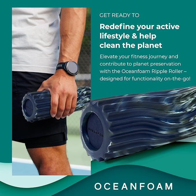 Oceanfoam Ripple Travel Foam Roller Firm Mini Foam Roller - Image 4