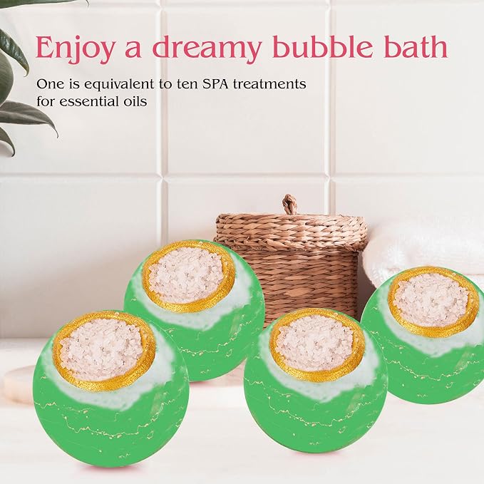 Bath Bombs Salt Balls, Eucalyptus Extract Essential Oils, Moisturizing Dry Skin - Image 2