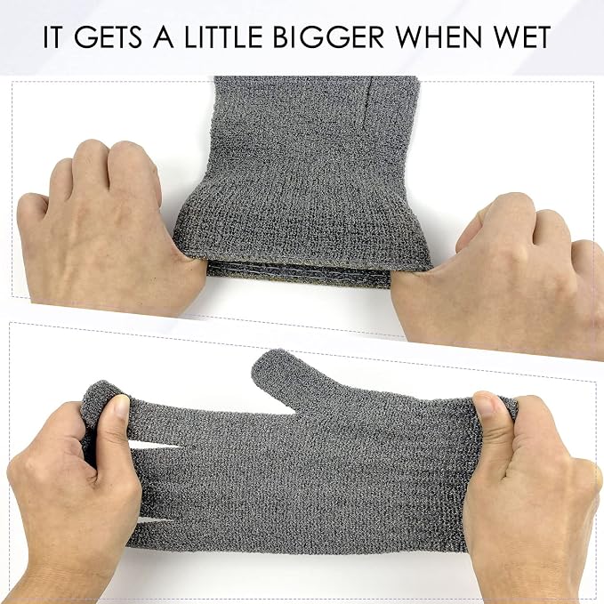 MIG4U Shower Exfoliating Scrub Gloves, Bathing Gloves Body Wash Dead Skin - Image 7