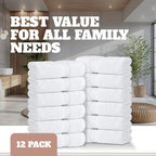 Wealuxe White Washcloths 12 Pack - Image 4