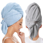 2 Pack Large Microfiber Hair Towel Wrap by BYCOO