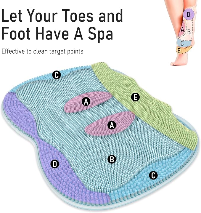 Foot Scrubber Mat Large Feet Scrubber in Shower + Pumice Stone 2 Pack - Image 3