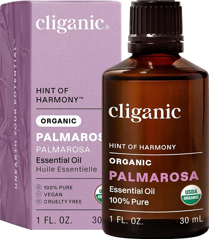 Cliganic USDA Organic Palmarosa Essential Oil, 1oz by Cliganic