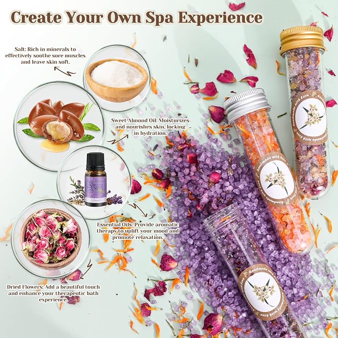 JUYRLE Bath Salts Making Kit- 31PCS DIY Bath Salts Making Kit, Make Your Own - Image 5