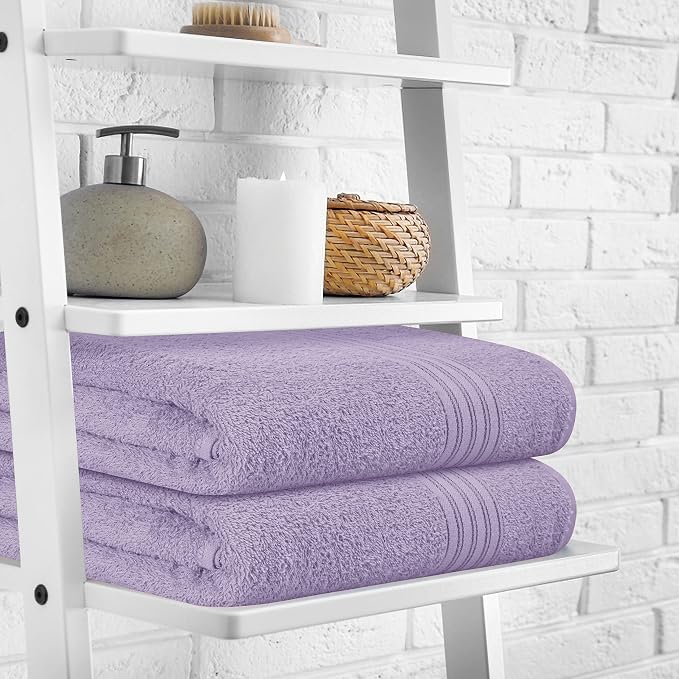 BOUTIQUO 100% Cotton 2 Pack Bath Towel Set 28x55 inches, Eco-Friendly Large - Image 3