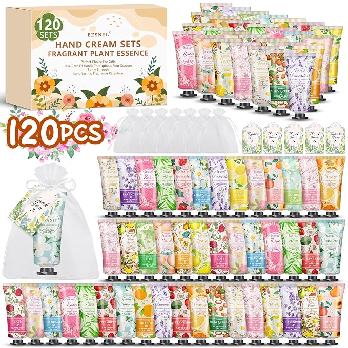 120 Pack Hand Cream Gift Set For Women, Mothers Day Gifts, Teacher Appreciation by BESNEL