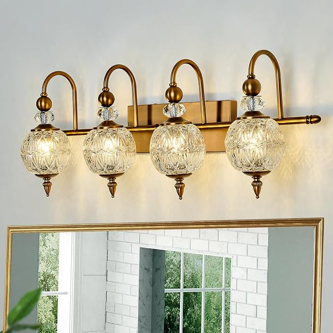 Piepooye Vintage Bathroom Light Fixtures Gold Vanity Light - Image 5